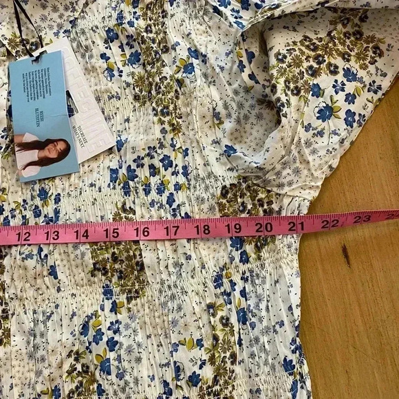 Womens Floral Femin Boho Pullover Collared NEW 1x Long Sleeve Wide Wrist - Picture 5 of 12